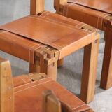 Set of 6 Pierre Chapo S11 Dining Chairs, France, 1960s
