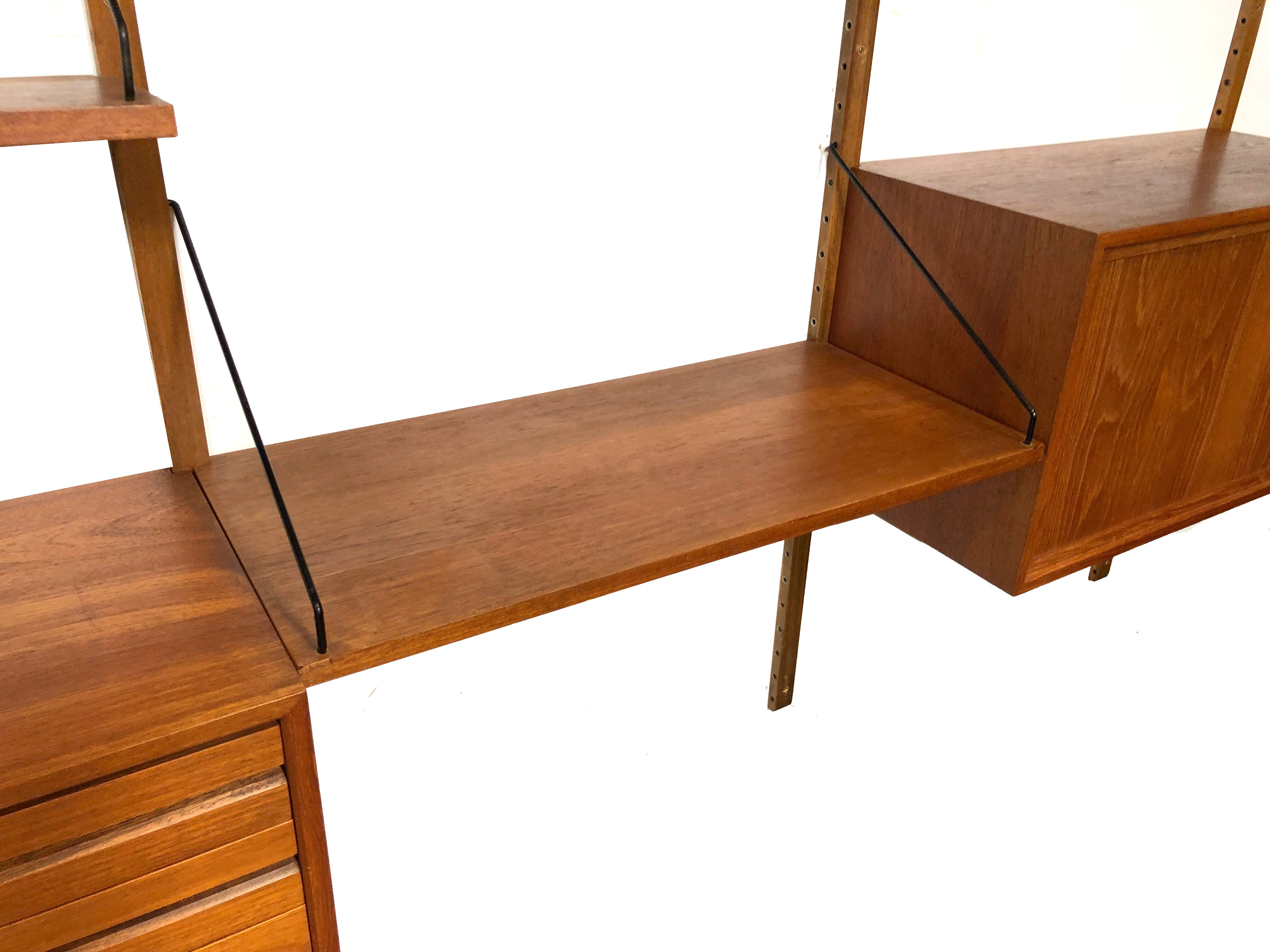Vintage Poul Cadovius Royal System wall console from the 1960s