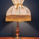 Vintage Gold Brass Table Lamp – Pleated Umbrella Style Lampshade