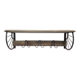 Coat rack with iron and wood hat rack