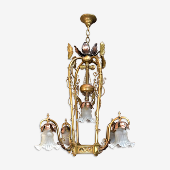 Grand lustre art nouveau