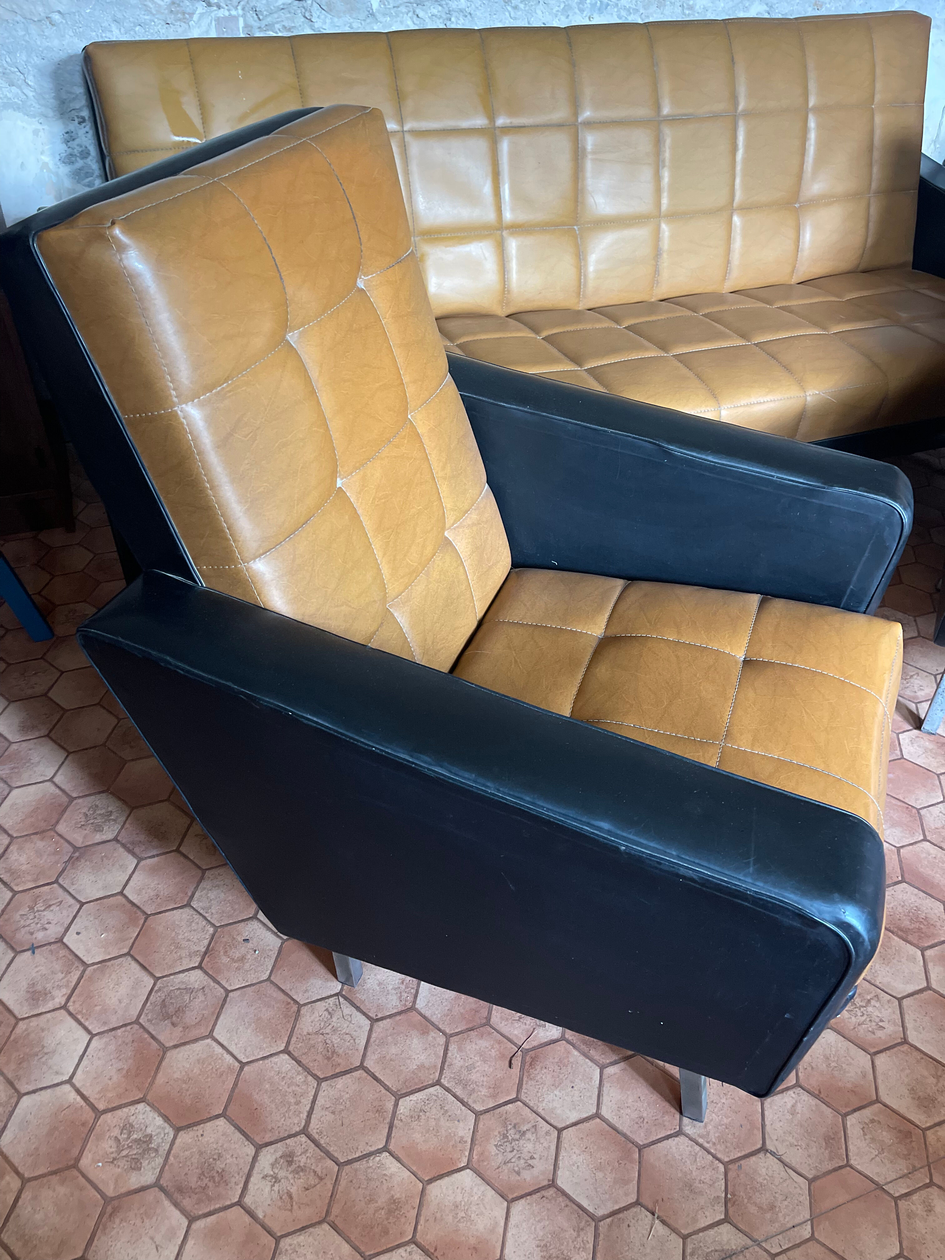 Sofa and two vintage armchairs