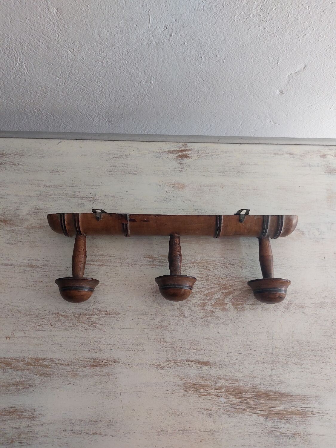 Wooden wall coat rack 50s