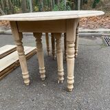 Louis Philippe extendable dining table with 8 leaves, renovated, 350cm, 19th century.