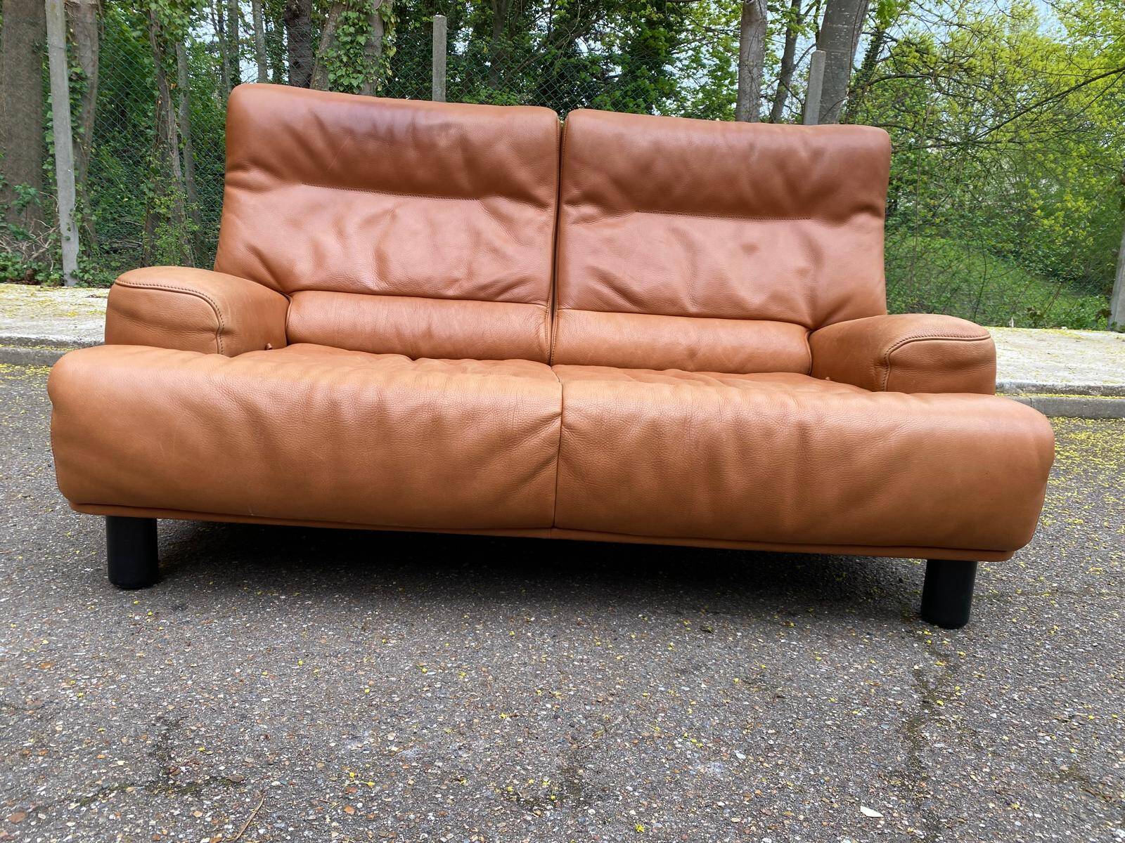 Scandinavian 2-seater canapé in genuine leather from De Sede, Switzerland, 150cm.