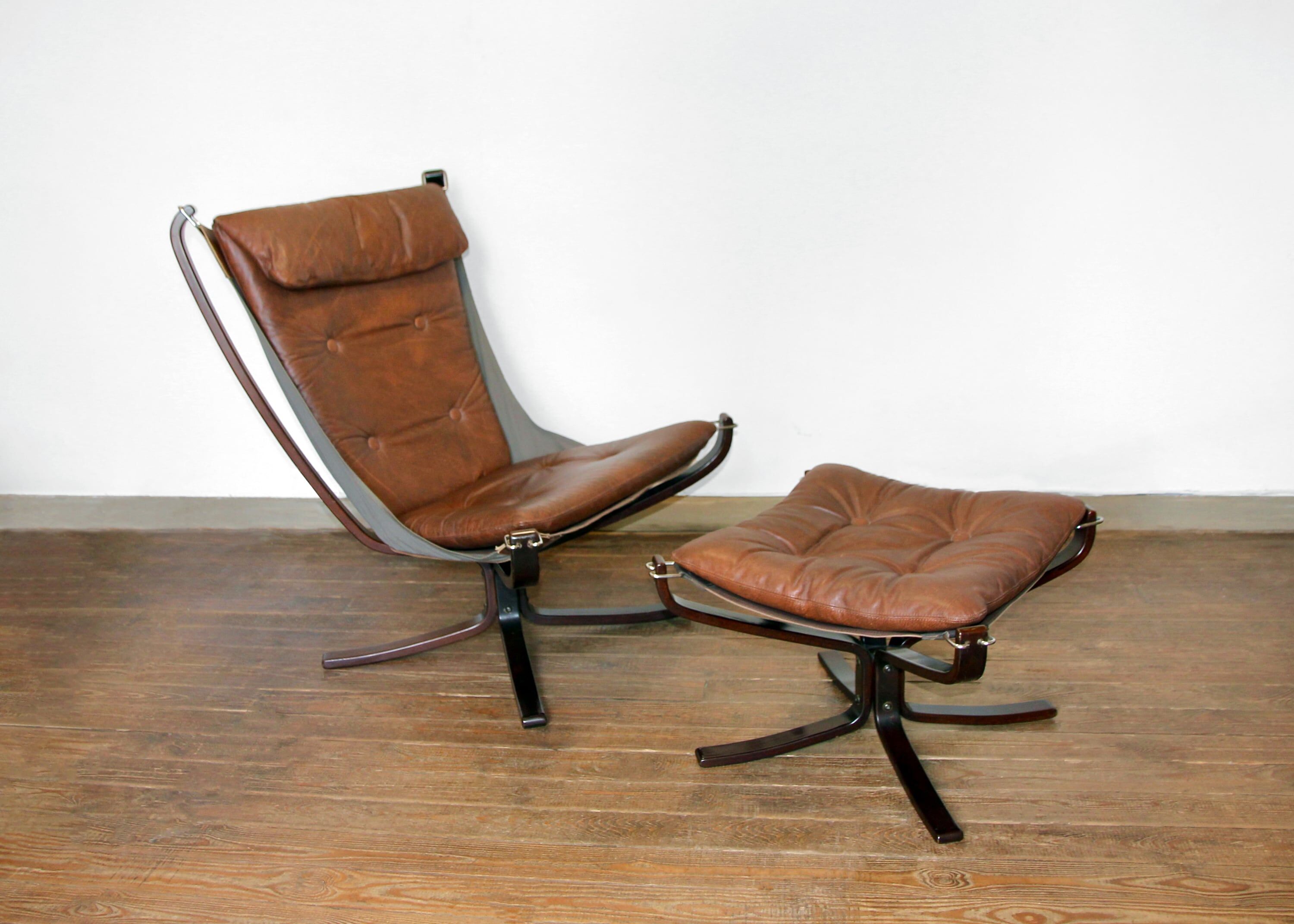 Falcon armchair and ottoman sound, Sigurd Ressell, 70s