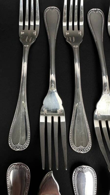 Christofle, Malmaison model, set of 8 fish cutlery.