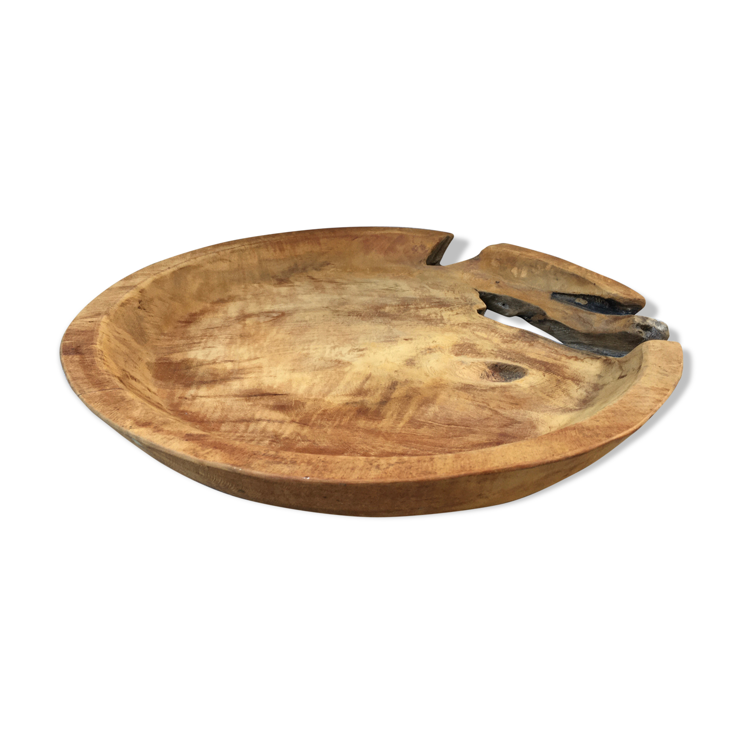 Round teak dish
