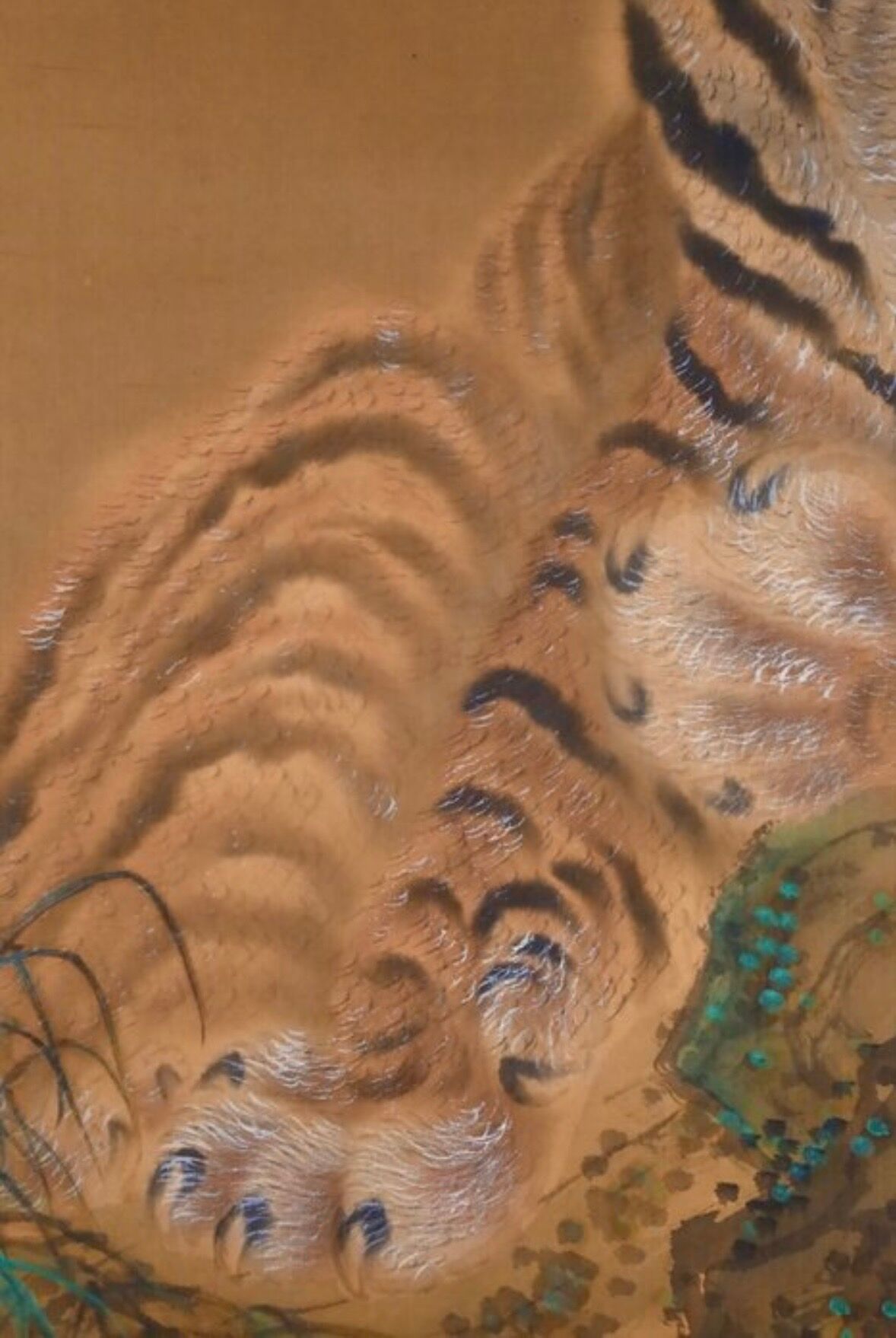 Roaring tiger - Ink - Japan - signed Tessen and dated 1937