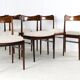 Set of 6 Rosewood AWA Dining Chairs 'Bennekom'  - new upholstery