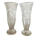 Paire de vases vintage en verre moulé