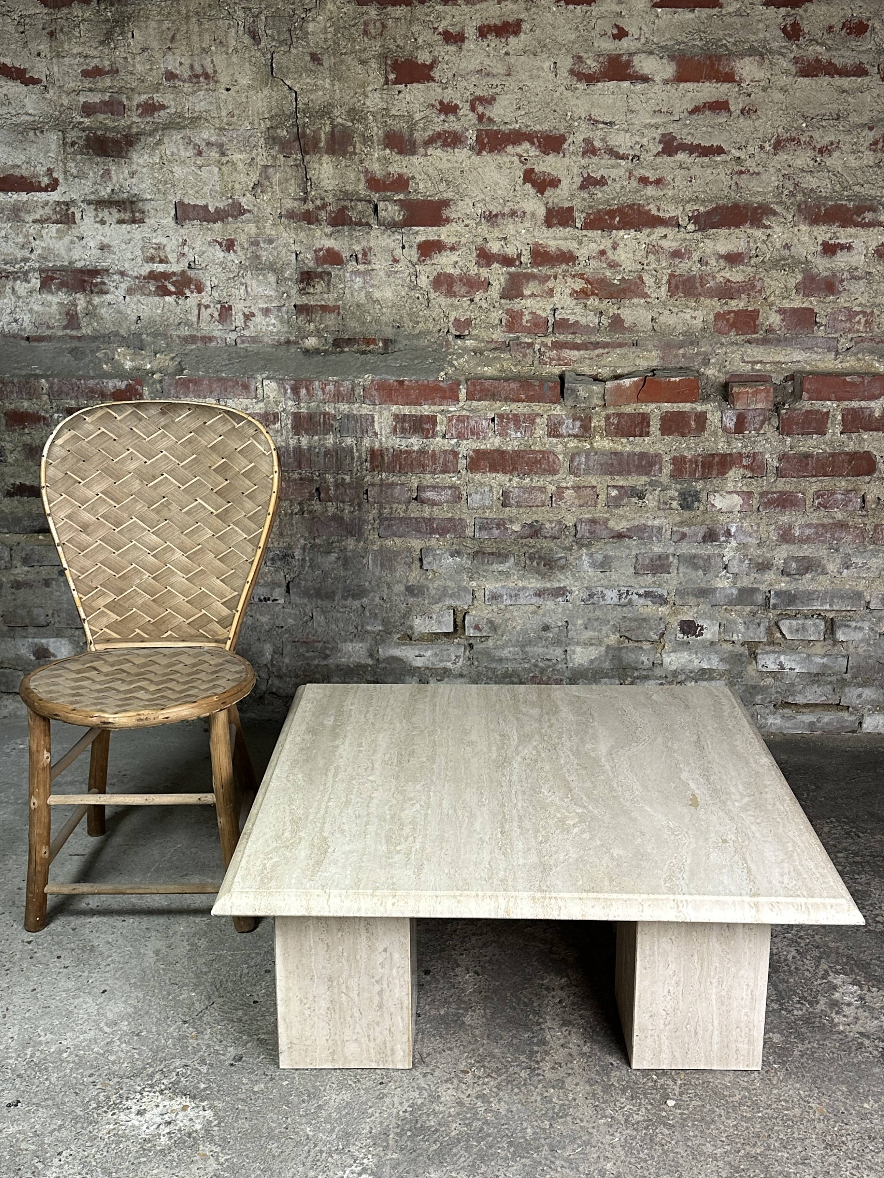 Vintage travertine coffee table 1980