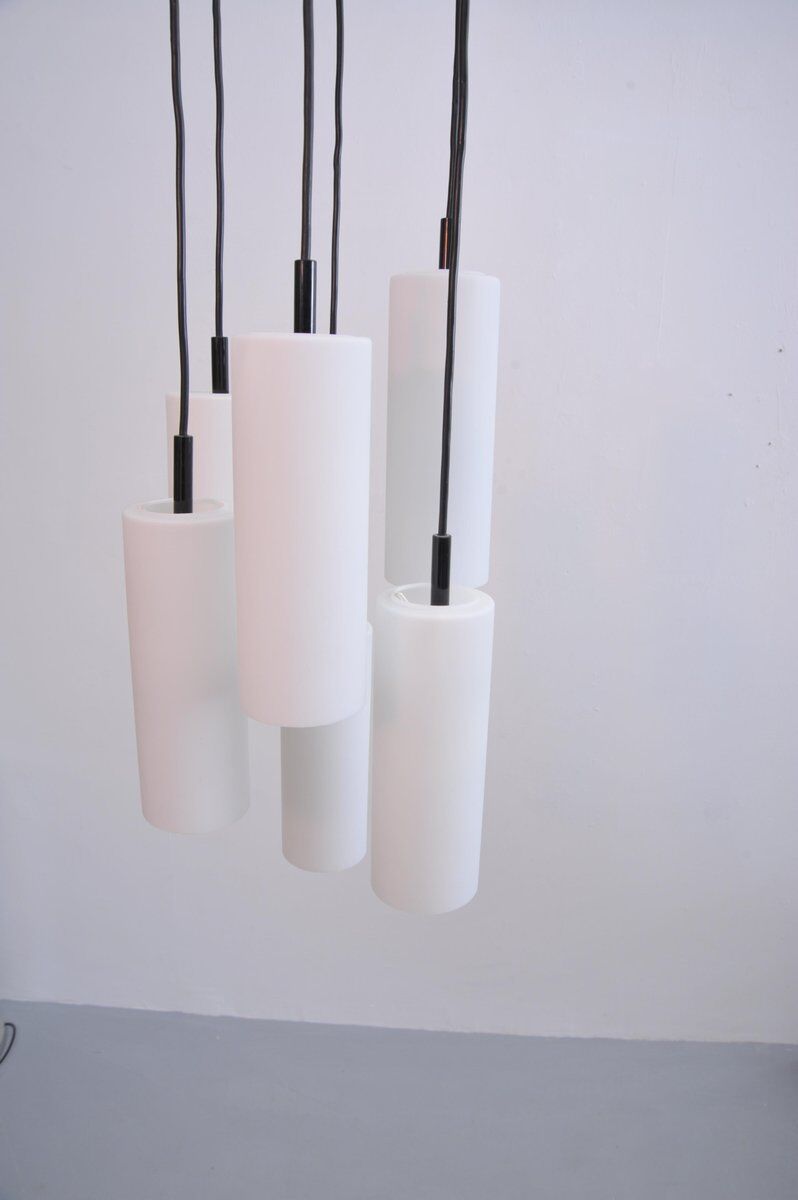 Cascade Ceiling Lamp with 6 Glass Tubes by Staff Leuchten, 1970s