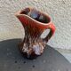Carafe en céramique émaillée lavée rouge Vallauris vintage 1960