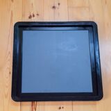 Square black plastic mirror
