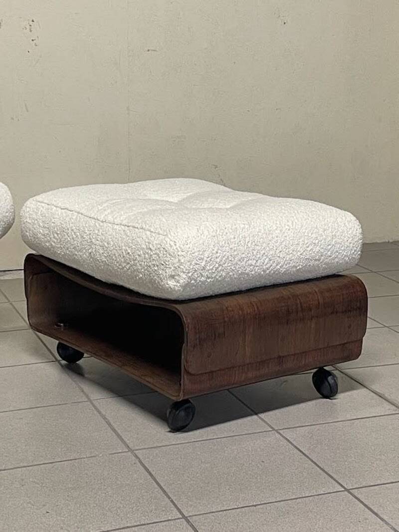 Poltrona 401 con poggiapiedi di Menilio Taro per Cinova, 1964