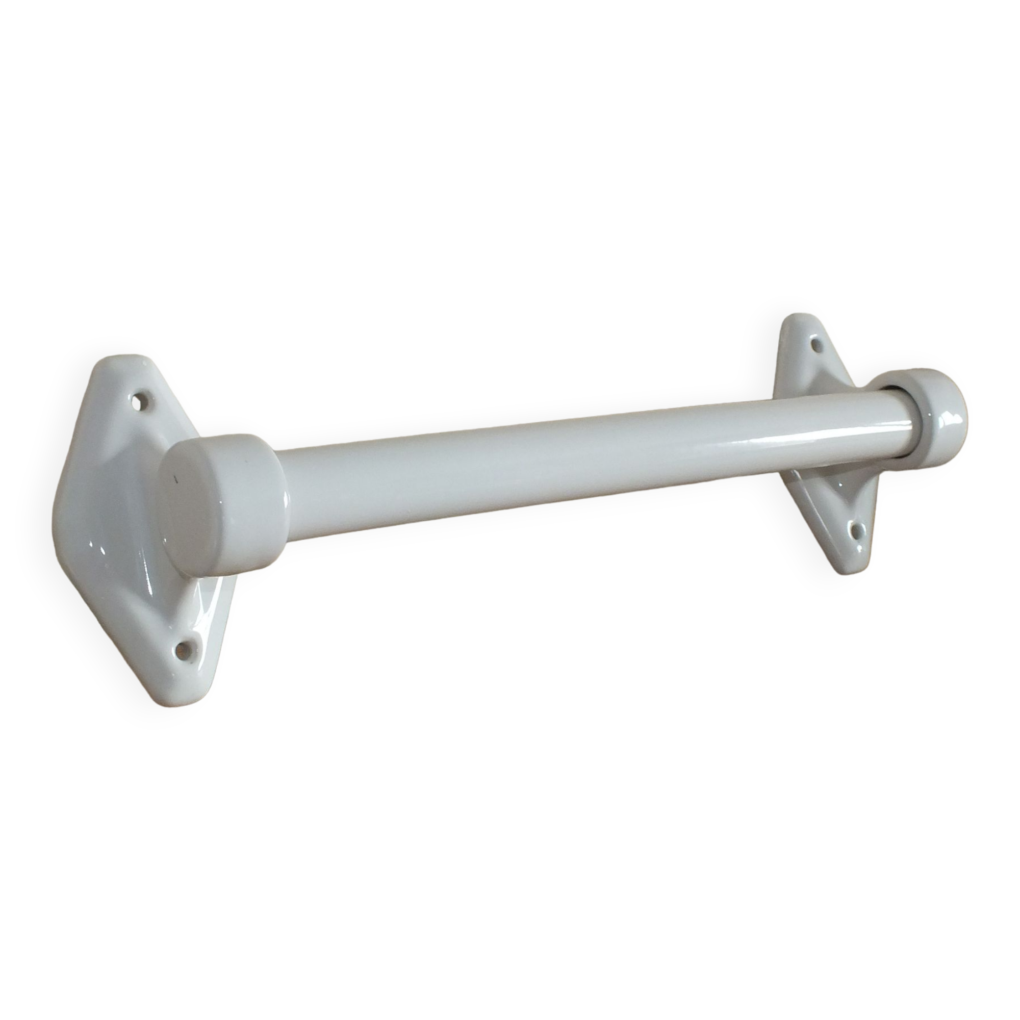 Large Art Deco towel bar in white porcelain