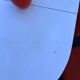 Formica leatherette chair with orange table, vintage 70s Space Age