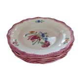 6 Longchamp hollow plates? Hand-painted. Trianon model.