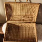 Vintage wicker suitcase