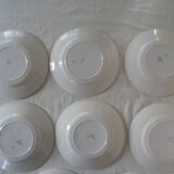 8 old flat plates faience Niderviller decoration flowers blue, red