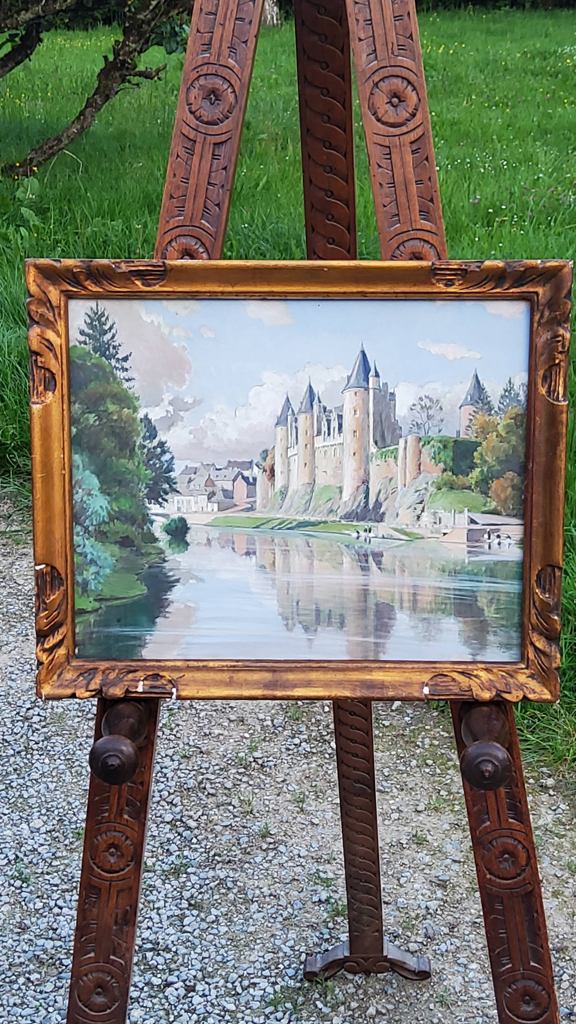 Watercolor Josselin Morbihan Brittany October 1933 CLAUDE MIRBEL