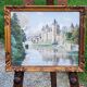 Watercolor Josselin Morbihan Brittany October 1933 CLAUDE MIRBEL