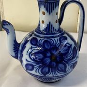 Carafe en céramique émaillée décor floral