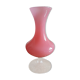 Pink opaline soliflore vase and vintage transparent foot