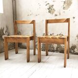Duo of les arcs mountain pine chairs