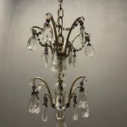 Antique Italian Silver Crystal Chandelier, 1940s