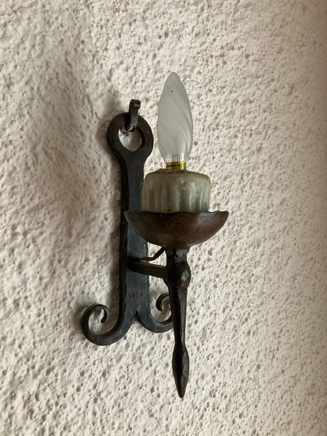 Wrought iron wall lamp