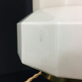 Skyscraper lamp in opaline and brass foot. Globe Art Deco