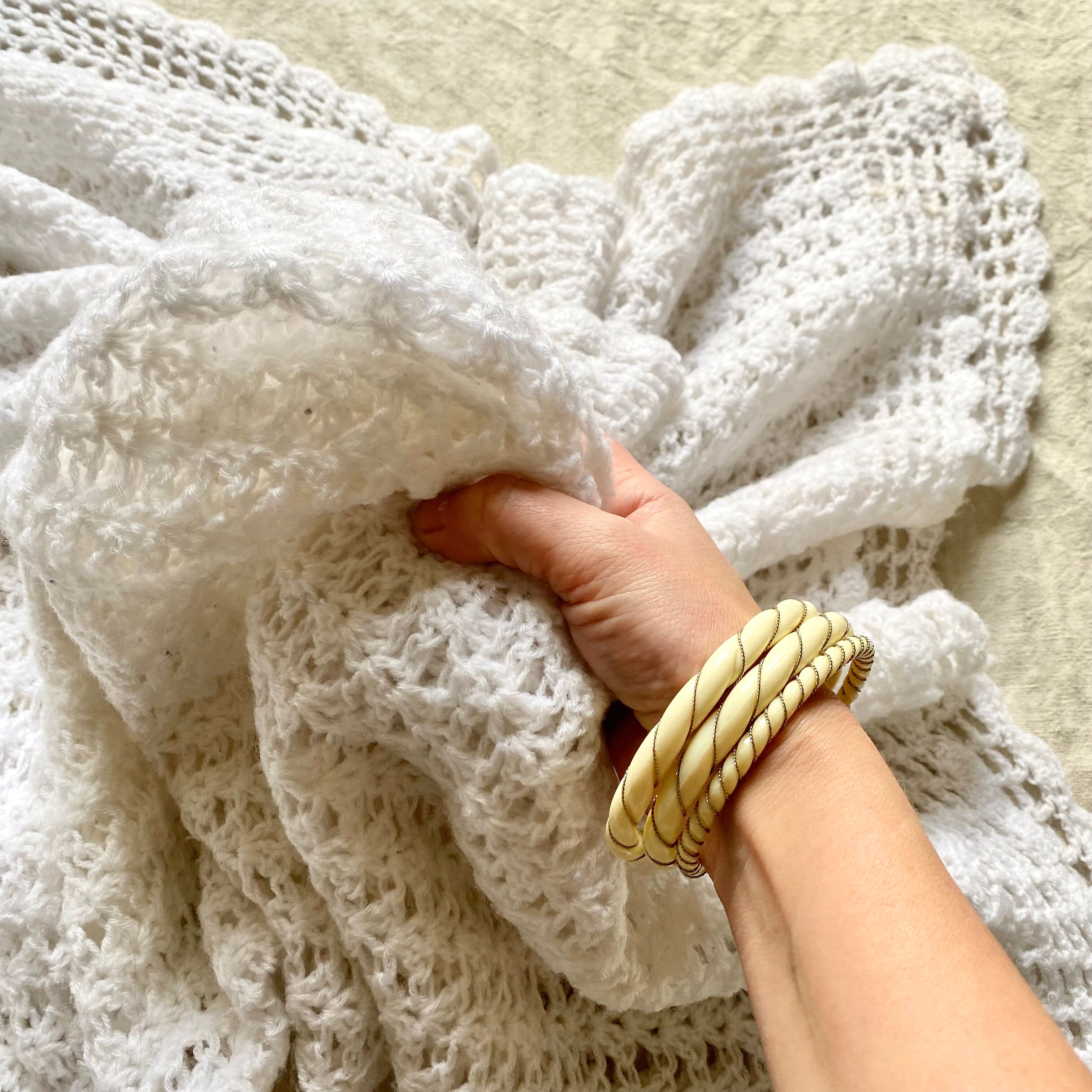 Couverture crochet vintage 140 x 130