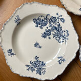 Blue flowered ironstone deep plates from Saxony