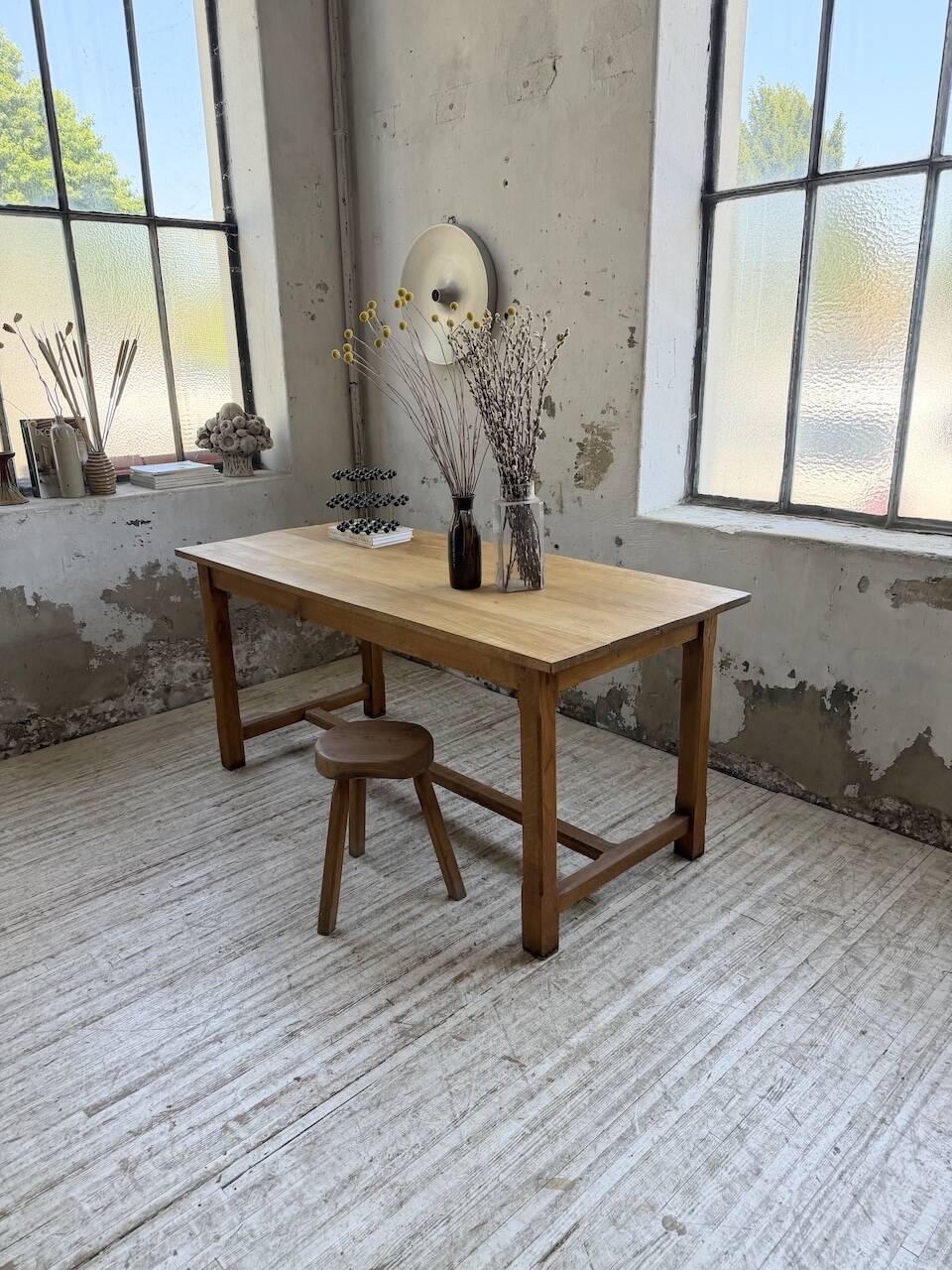 Table de ferme chêne doré 160cm