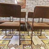 Lot de 6 chaises vintage en métal noir 1970