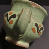 Glazed terracotta cream pot alsace Soufflenheim early twentieth century