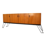 Scandinavian teak metal foot row