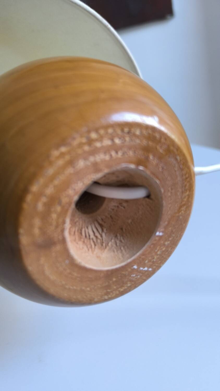 Solid walnut ball table lamp 1970