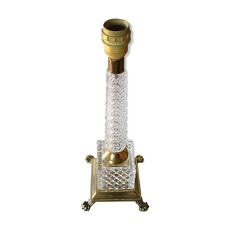 Brass and crystal lamp foot