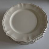 Set of 7 Sarreguemines Ivory plates with gadroons 1960