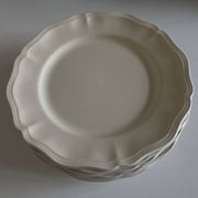 Set de 7 assiettes Ivoire de Sarreguemines à godrons 1960