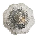 Portuguese mid century clear bubble glass bathroom flush mount light fixture lamp 1970s