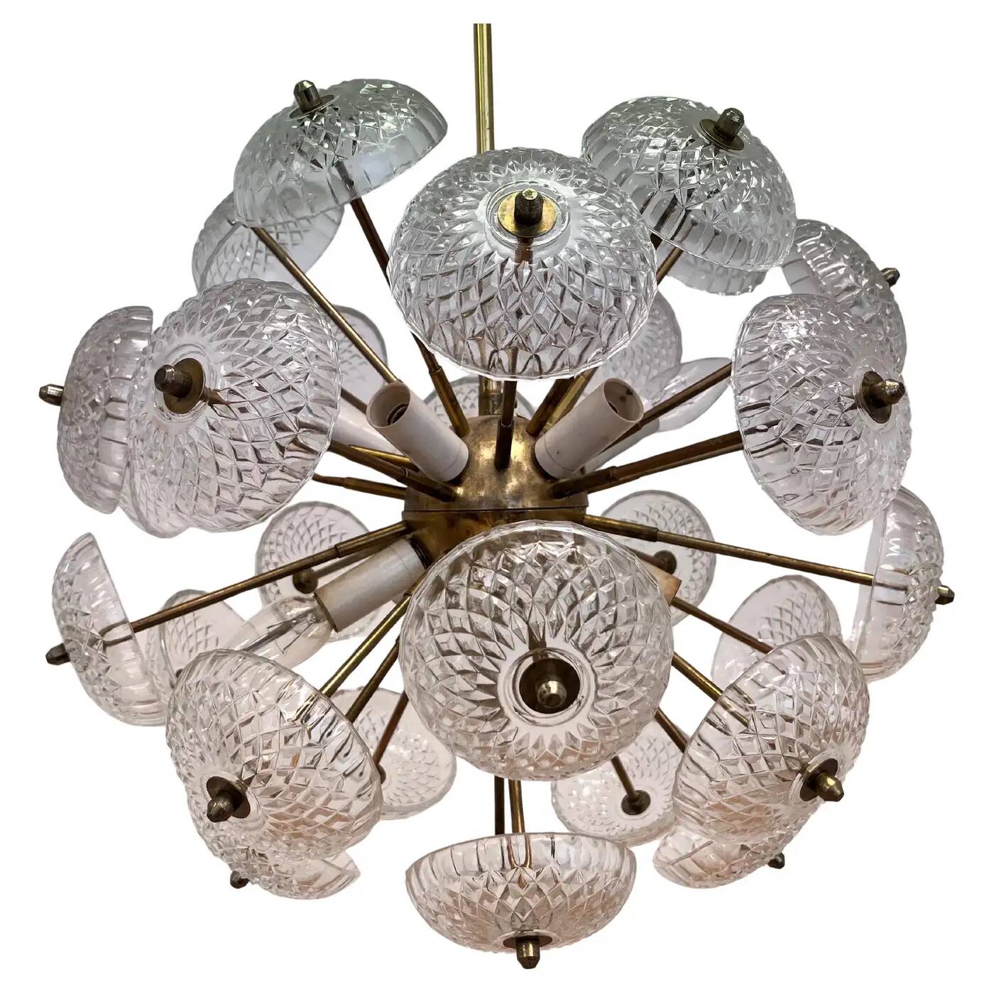 Dandelion, Sputnik chandelier by Kamenicky Senov, 1970