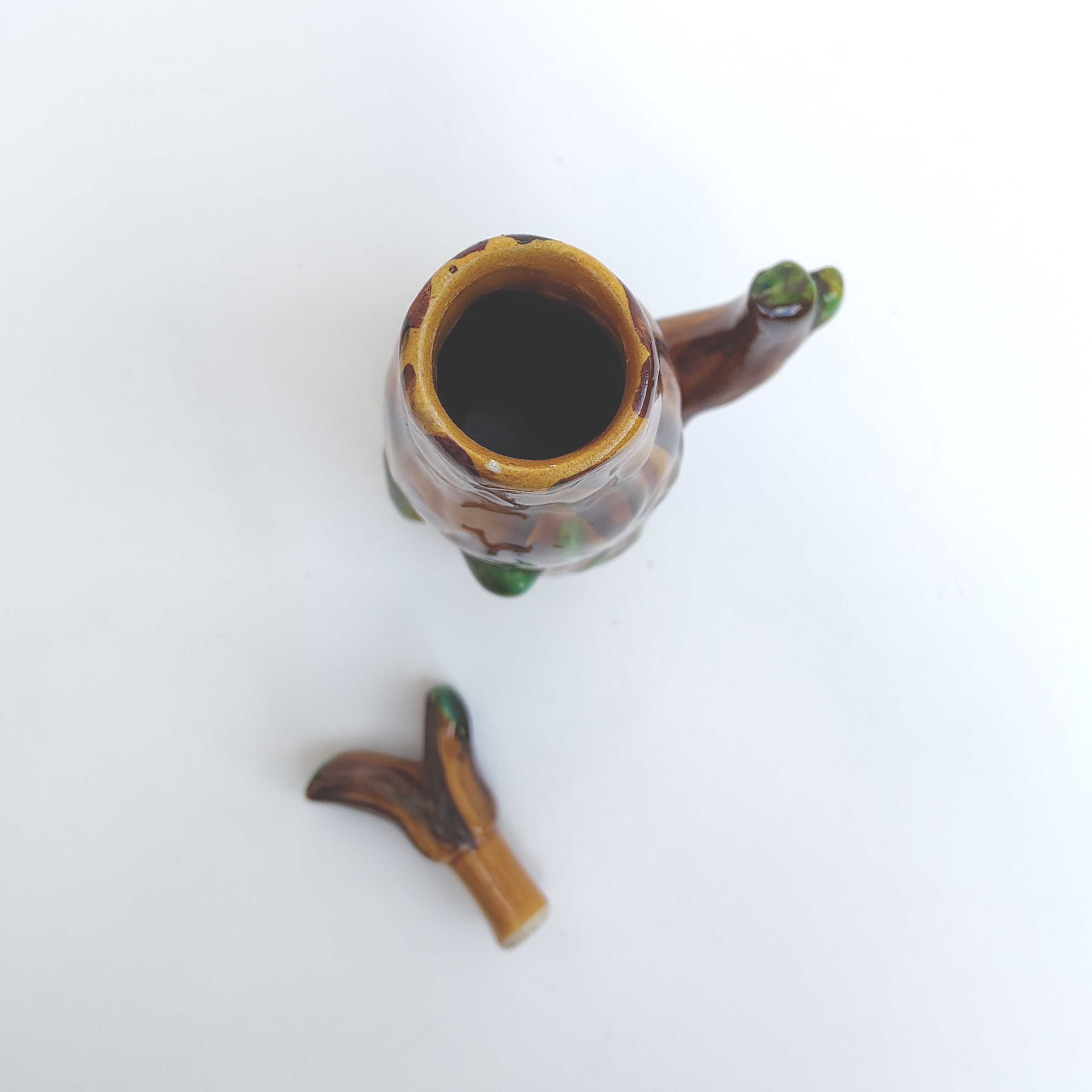 Vallauris ceramic decanter bottle tree trunk style