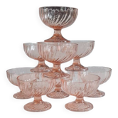 Set of 9 rosaline glass cups