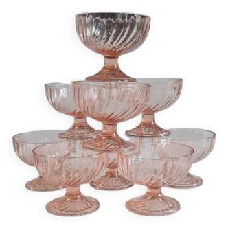 Set of 9 rosaline glass cups