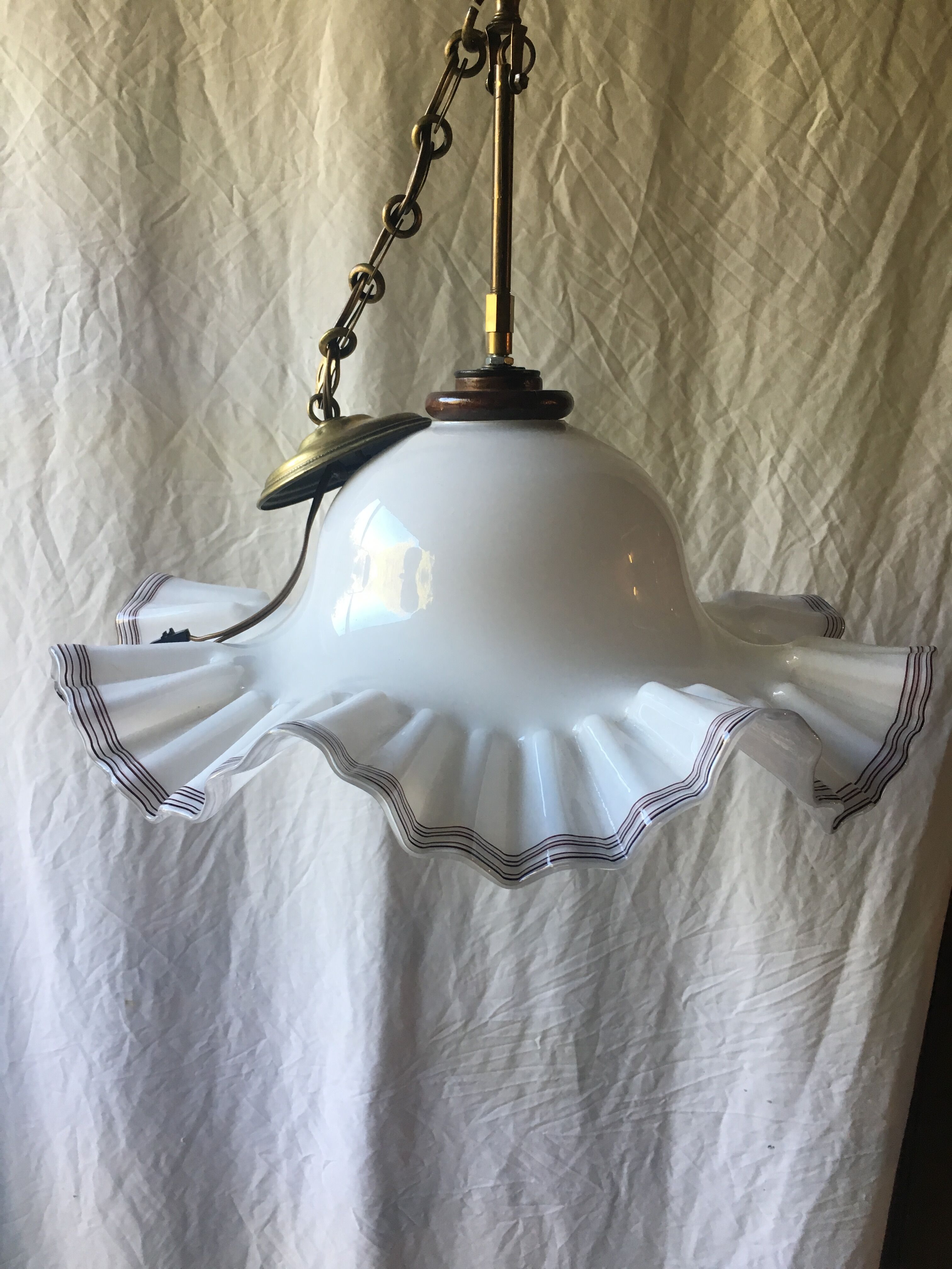 Opaline hanging lamp