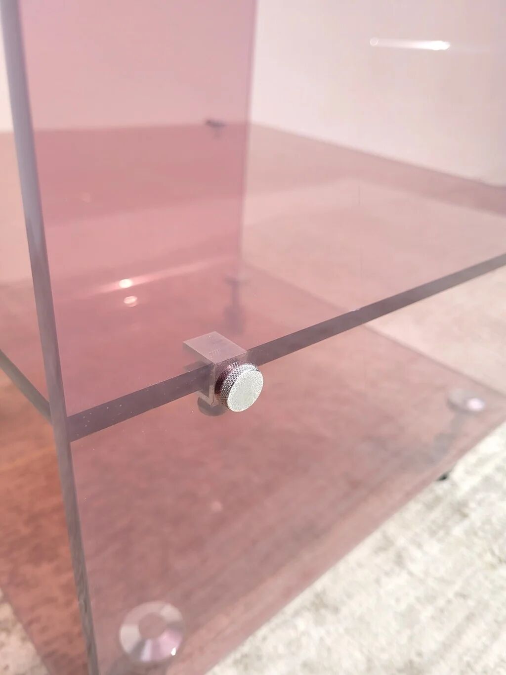 Vintage smoked plexiglass dessert trolley 70s by Michel Dumas